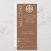 Minimalist Brown Church Connection Card Einladung (Vorderseite)