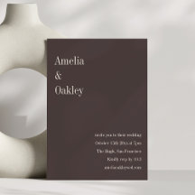 Minimalist Brown Elegant Chic Modern Wedding