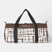 Minimalist Brown Linework | Dink Well Personalized Duffle Bag (Vorderseite)