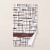 Minimalist Brown Linework Personalized | Dink Well Handtuch (Handtuch)