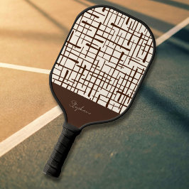 Minimalist Brown Linework Personalized | Dink Well Pickleball Schläger