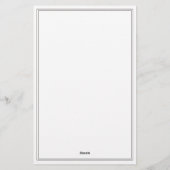 Minimalist Brown Monogram Two Border Briefpapier (Rückseite)