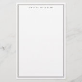 Minimalist Brown Monogram Two Border Briefpapier (Vorderseite)