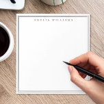 Minimalist Brown Monogram Two Border Notizblock<br><div class="desc">Create your own personalized notepads with olive green elegant chic typography monogram name and two border line design in brown color.</div>