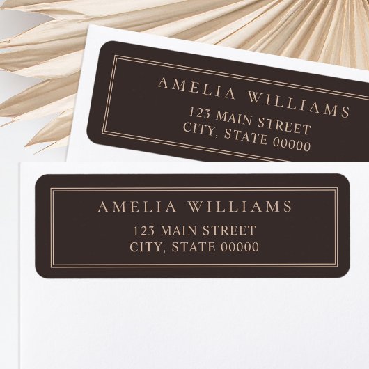 Minimalist Brown Two Border Return Address