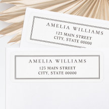 Minimalist Brown Two Border Return Address
