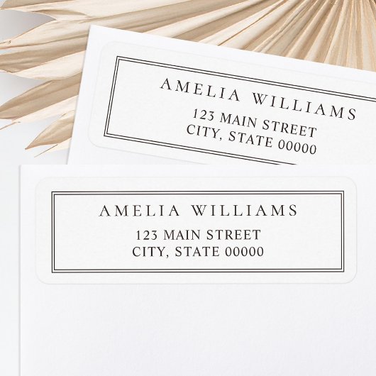 Minimalist Brown Two Border Return Address