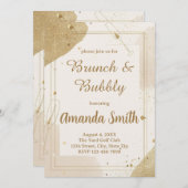 Minimalist Brunch & Bubbly Invitation – Neutral Einladung (Vorne/Hinten)