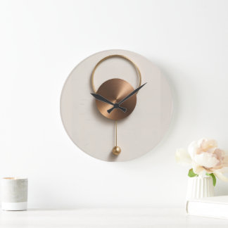 Minimalist Brushed Bronze Sculptural Acrylic Wall Große Wanduhr