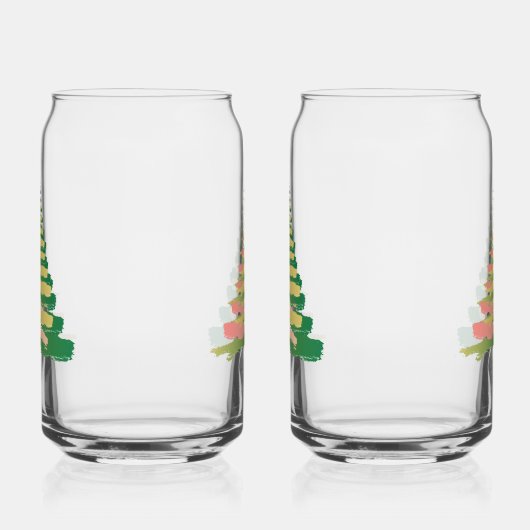 Minimalist Brushstroke Christmas Tree Dosenglas (Rechts)