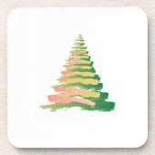 Minimalist Brushstroke Christmas Tree Getränkeuntersetzer (Vorderseite)
