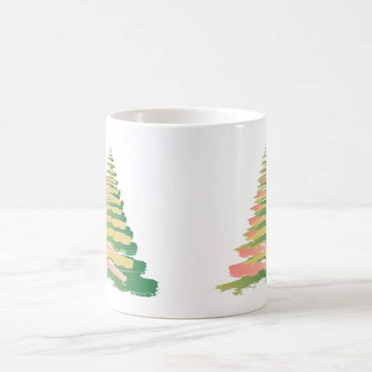 Minimalist Brushstroke Christmas Tree Kaffeetasse (Mittel)
