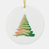 Minimalist Brushstroke Christmas Tree Keramik Ornament (Vorne)