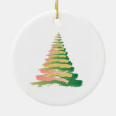 Minimalist Brushstroke Christmas Tree Keramik Ornament (Hinten)