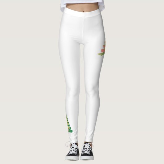 Minimalist Brushstroke Christmas Tree Leggings (Vorderseite)