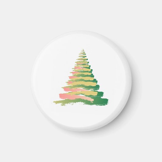 Minimalist Brushstroke Christmas Tree Magnet (Vorne)