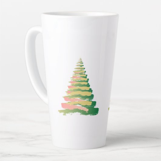 Minimalist Brushstroke Christmas Tree Milchtasse (Linke Ecke)