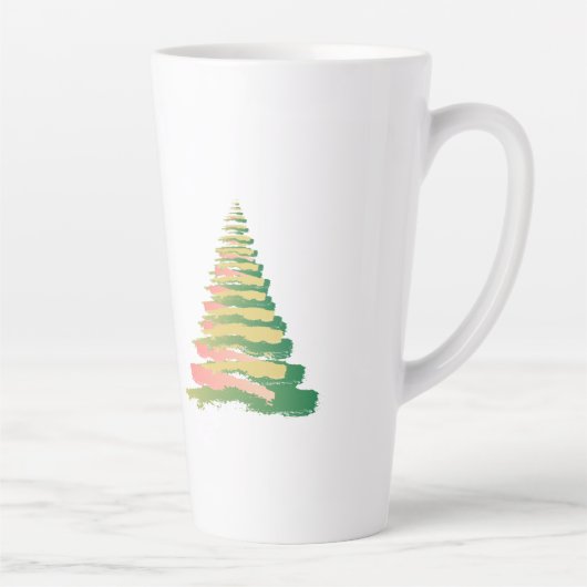 Minimalist Brushstroke Christmas Tree Milchtasse (Rechts)