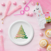 Minimalist Brushstroke Christmas Tree Pappteller (Party)