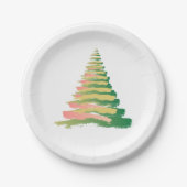 Minimalist Brushstroke Christmas Tree Pappteller (Vorderseite)