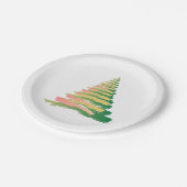 Minimalist Brushstroke Christmas Tree Pappteller (Schrägansicht)