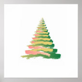 Minimalist Brushstroke Christmas Tree Poster (Vorne)