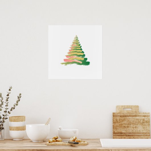 Minimalist Brushstroke Christmas Tree Poster (Küche)