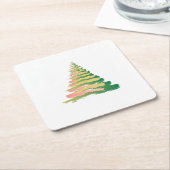Minimalist Brushstroke Christmas Tree Rechteckiger Pappuntersetzer (angewinkelt)