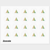 Minimalist Brushstroke Christmas Tree Runder Aufkleber (Blatt)