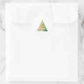 Minimalist Brushstroke Christmas Tree Runder Aufkleber (Tasche)