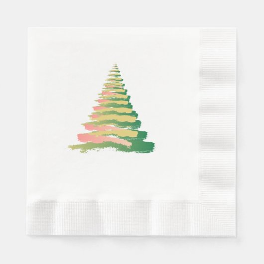 Minimalist Brushstroke Christmas Tree Serviette (Vorderseite)