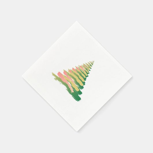 Minimalist Brushstroke Christmas Tree Serviette (Ecke)