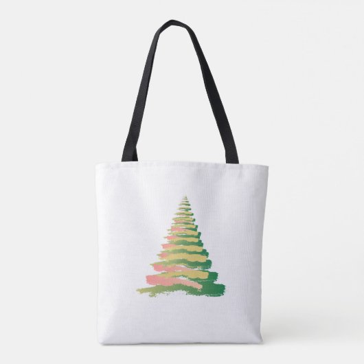 Minimalist Brushstroke Christmas Tree Tasche (Rückseite)