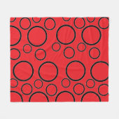 Minimalist Bubbles: Geometric Circle Pattern Fleecedecke (Vorderseite (Horizontal))