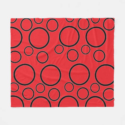 Minimalist Bubbles: Geometric Circle Pattern Fleecedecke (Vorderseite (Horizontal))