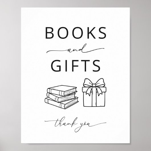 Minimalist Bücher und Geschenke Poster Schild (Vorne)