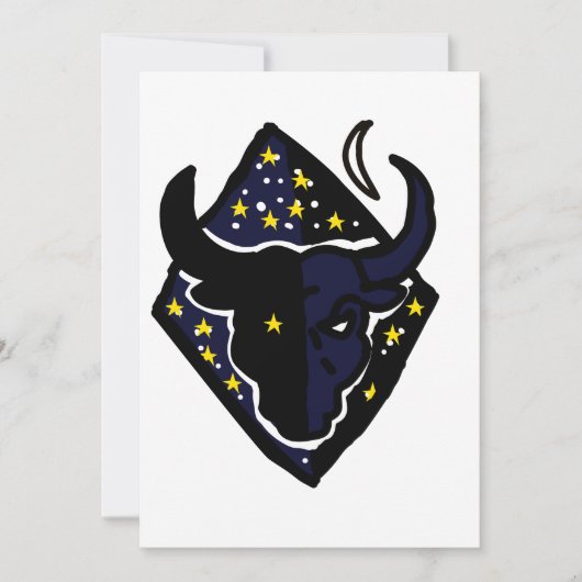 Minimalist Bull Icon Feiertagskarte (Vorderseite)