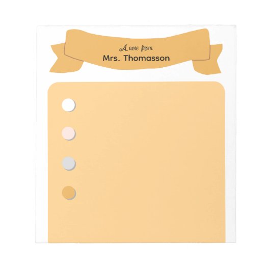 Minimalist Bullet Point Teacher Notepad Notizblock (Vorderseite)