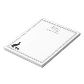 Minimalist Bunny And Eggs In Black Modern Easter Notizblock (Rotiert)