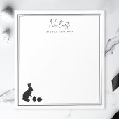 Minimalist Bunny And Eggs In Black Modern Easter Notizblock