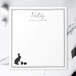 Minimalist Bunny And Eggs In Black Modern Easter Notizblock
