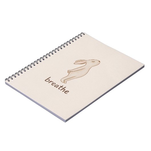 Minimalist Bunny “Breathe” Spiral Notebook Notizblock (Linke Seite)