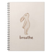 Minimalist Bunny “Breathe” Spiral Notebook Notizblock (Vorderseite)