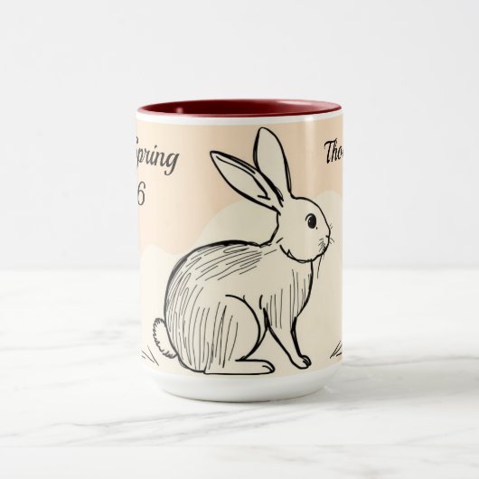 Minimalist Bunny Personalized Coffee Tasse (Zentrum)