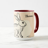 Minimalist Bunny Personalized Coffee Tasse (VorderseiteRechts)