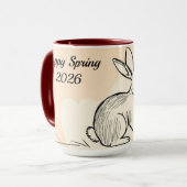 Minimalist Bunny Personalized Coffee Tasse (Vorderseite Links)