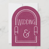 Minimalist Burgundy and White Arch Wedding Einladung (Vorderseite)