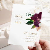 Minimalist Burgundy & Gold SAVE THE DATE Einladung