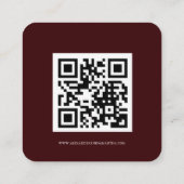 Minimalist Burgundy Wedding RSVP Card with QR Code Begleitkarte (Rückseite)