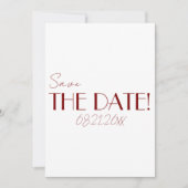 Minimalist Burgundy Whimsical Retro Wedding Save The Date (Vorderseite)